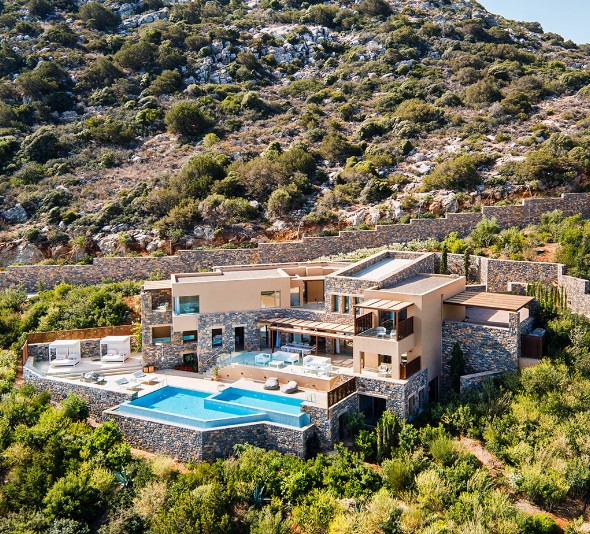 Overview of Daios Cove Luxury Resort